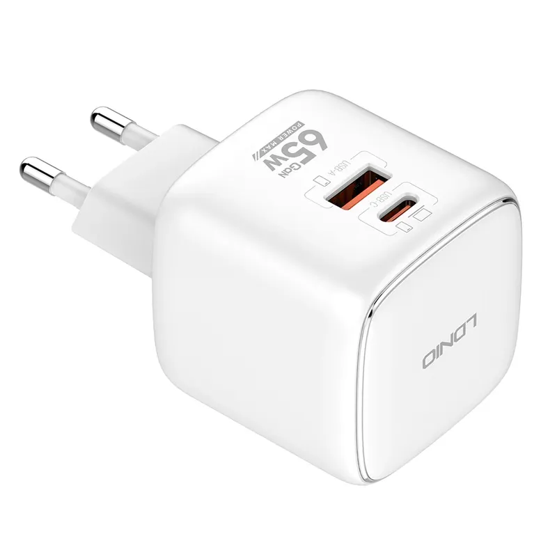 Carregador Ldnio Q2617 Gan 65w Pd Qc Notebook Duplo Usb