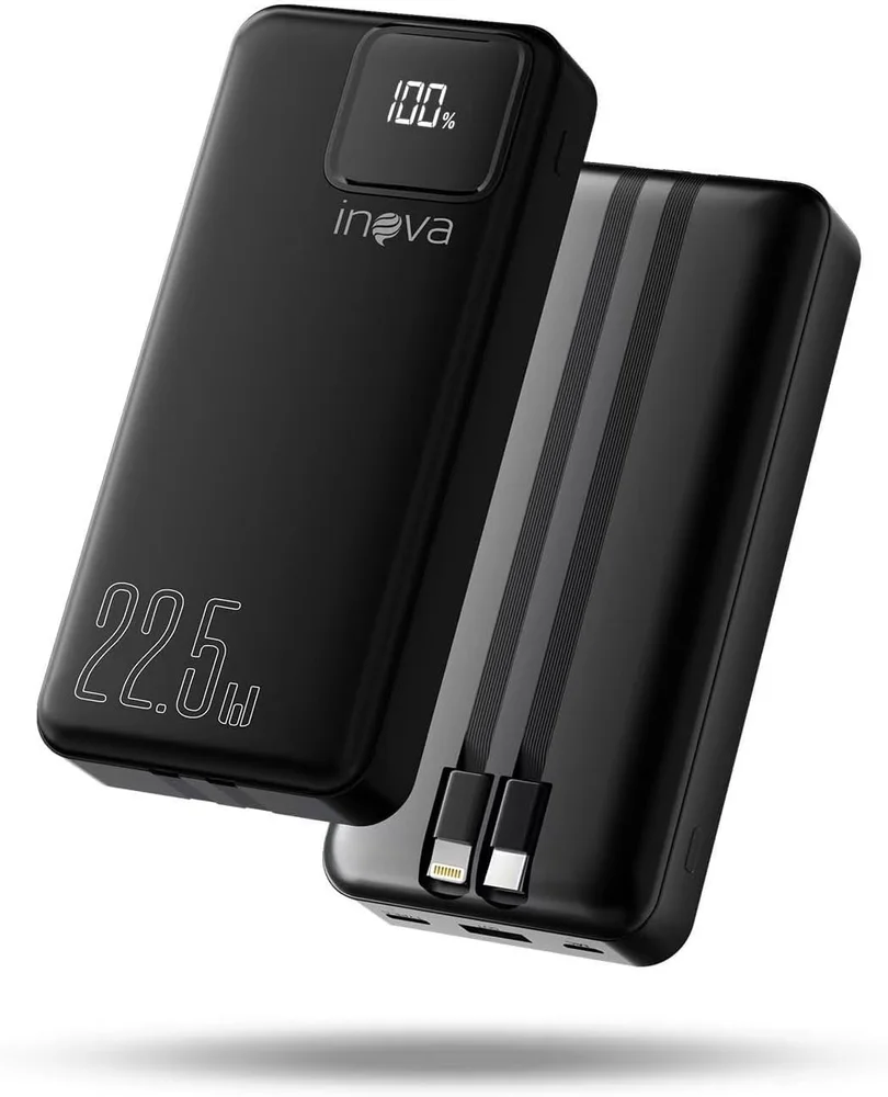 Power Bank Com Cabointegrado, Carregador Portátil De 20000mah Com Carga Rápida, Múltiplas Portas, Design Leve E Proteção Inteligente Para Dispositivos
