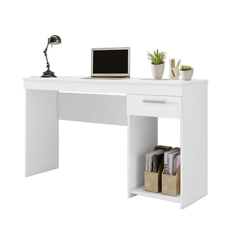 Mesa para Escritório Notável, 108cm, 1 Gaveta, 1 Nicho, Branca - Nt2070