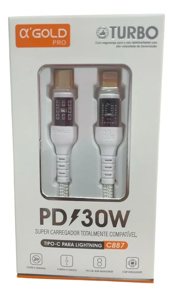 Cabo A Gold Cb87 Tipo C Para Lightning 1m - Branco
