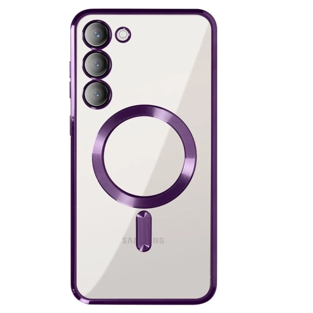 Capa Magsafe com Proteção na Lente para o Samsung Galaxy S24 Plus - Tela 6.7 Cor: Vinho