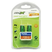 Pilha Recarregável Aa 2700mah 1,2v Flex Ni-mh Com 2 Unidades