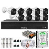 Kit 09 Cameras Intelbras, Full Color, Dvr Mhdx 16 Ch Color Noite