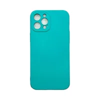 Capa Iphone 12 Pro Max Silicone Aveludada Protege Câmera Colorida Capinha Anti Impacto Iphone 12 Pro Max:verde Água