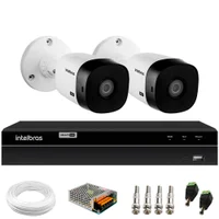 Kit 2 Câmeras Intelbras Vhl 1120b Hd 720p Hdcvi Infra 20m Ip66 + Dvr Intelbras Mhdx 1204 4 Canais
