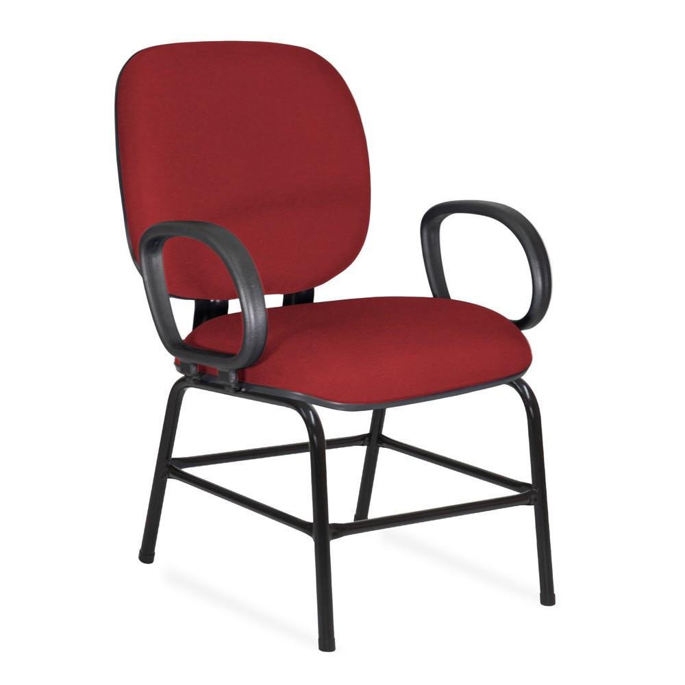 Cadeira Escritório Caramujo, Giratória, Tecido Vermelho
