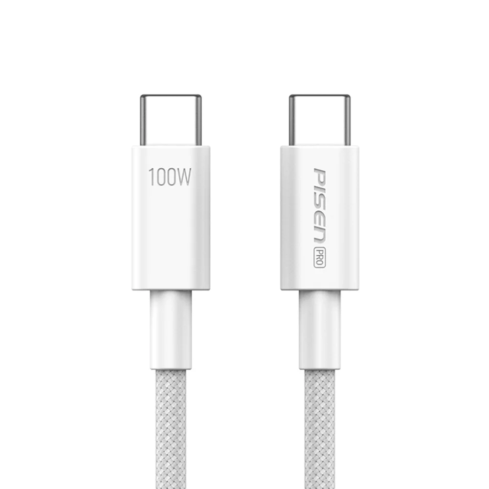 Cabo Usb C Para Usb C Pisen Macho Máx 100w 2metro Cinza