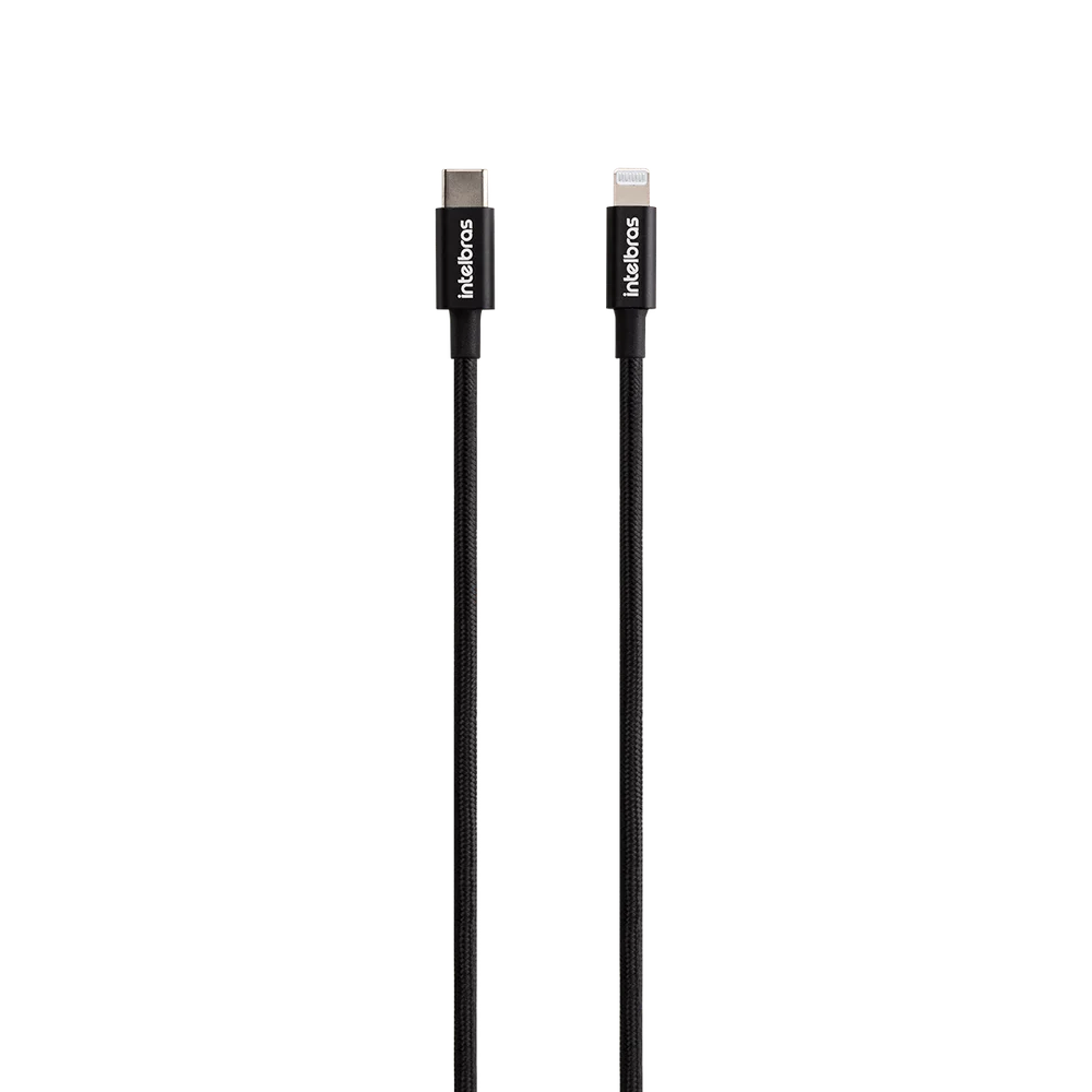 Cabo Celular USB-C- Lightning, 1,5m, Nylon Preto - Eucl 15np