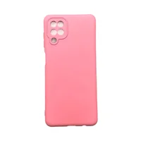 Capa Samsung A12 Silicone Aveludada Protege Câmera Colorida Capinha Anti Impacto A12:rosa 04