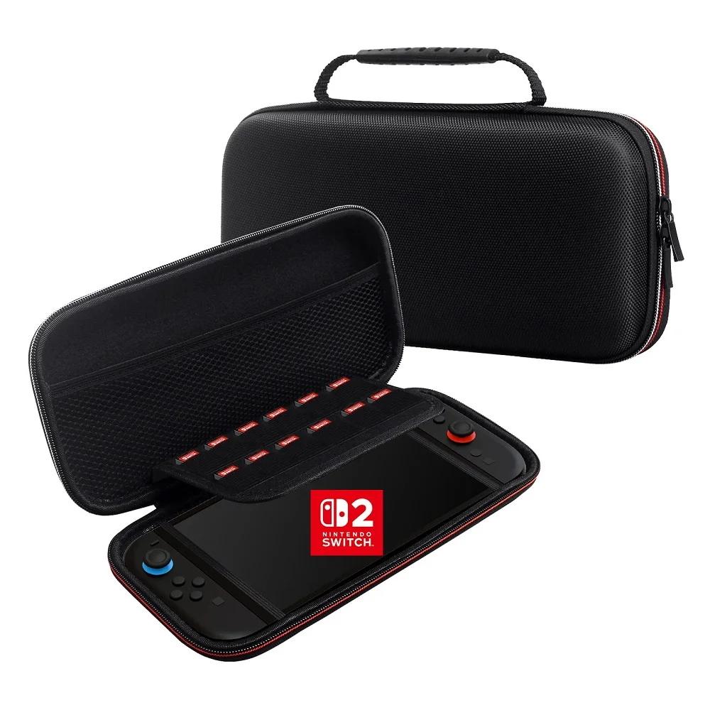 Case Nintendo Switch 2 Eva Preto Estojo Bolsa Alça Mão Ns2