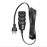 Extensão Elétrica, 3 Tomadas, Pp, Plano, 3x0,75, 5m, Preta