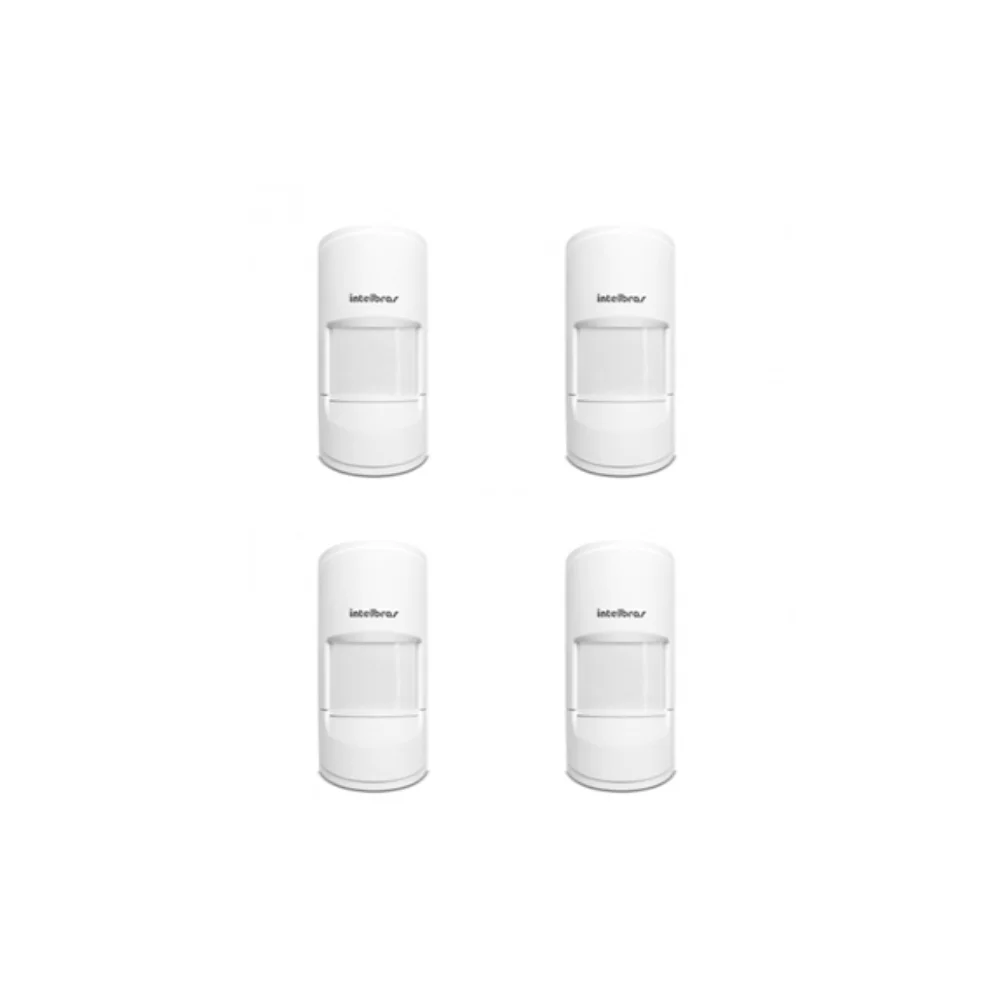 Kit 4 Sensores De Alarme Ir Pet 35 Kg Ivp 5002 Pet Intelbras