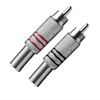Plug Rca 6mm Metal Pr/vm C/mola Níquel 10 Pares Alta Qualid