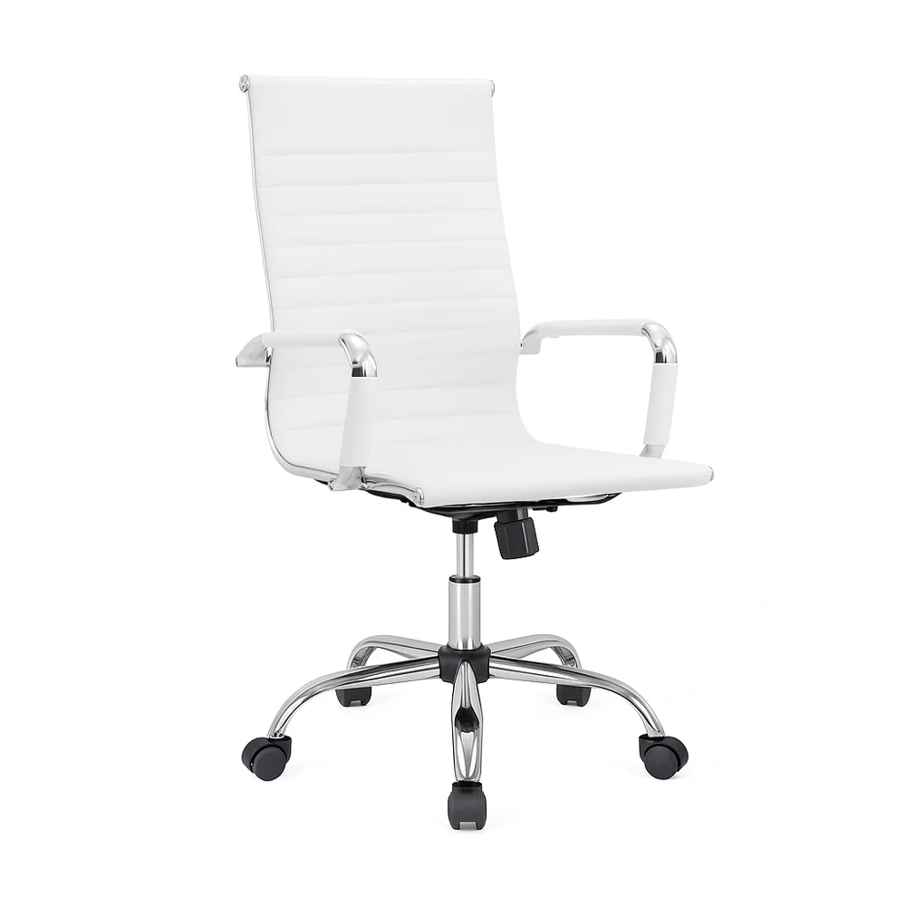 Presidente Giratória Esteirinha Charles Eames Branca + Cx