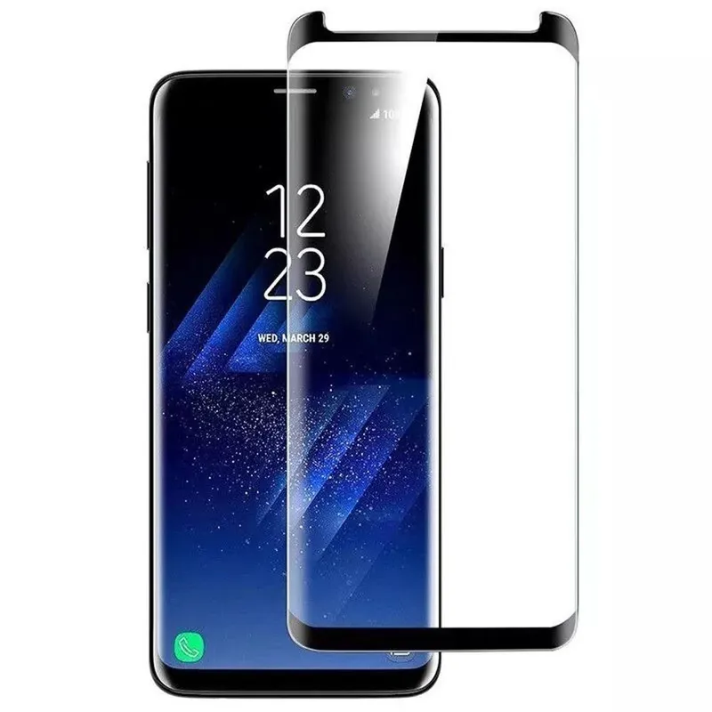 Película De Vidro Curva, Para S8 G950, Cola A, Tela Inteira