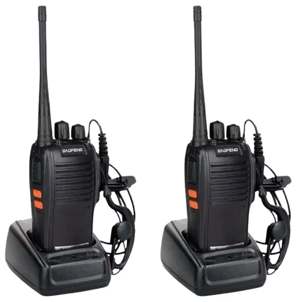 Kit 2 Walkie Talkie Bf-777s Radio Comunicador Com Fone De Longo Alcance Portátil Com Lanterna Integrada