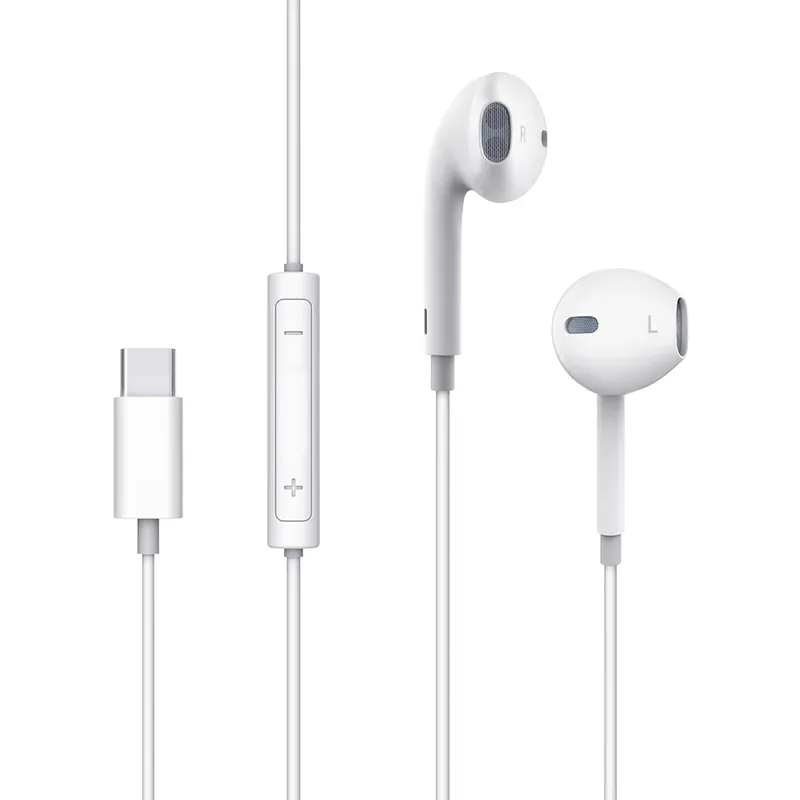 Fone De Ouvido Com Fio E Controle De Volume Conector Tipo C