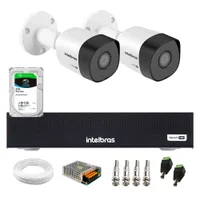 Kit 2 Câmeras Intelbras 3130 B Hd 720p Visão Noturna 30m + Dvr Mhdx 1104-c 04 Canais + Hd Sky 2TB
