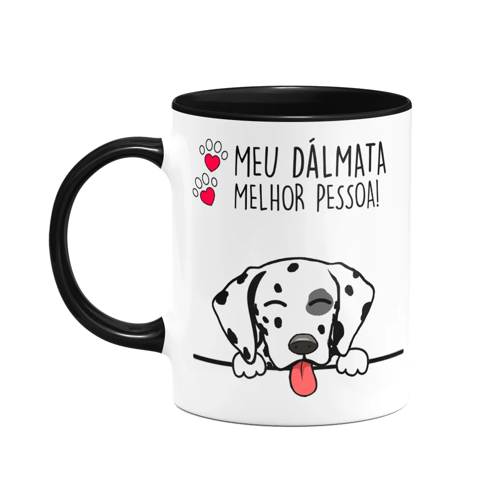 Caneca Dog Dalmata Melhor Pessoa Black