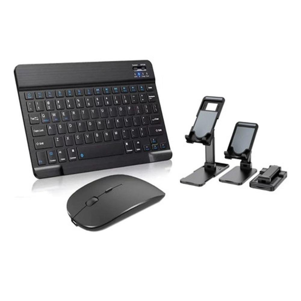 Teclado E Mouse Bluetooth + Suporte P/ Tablet Galaxy S8 5g