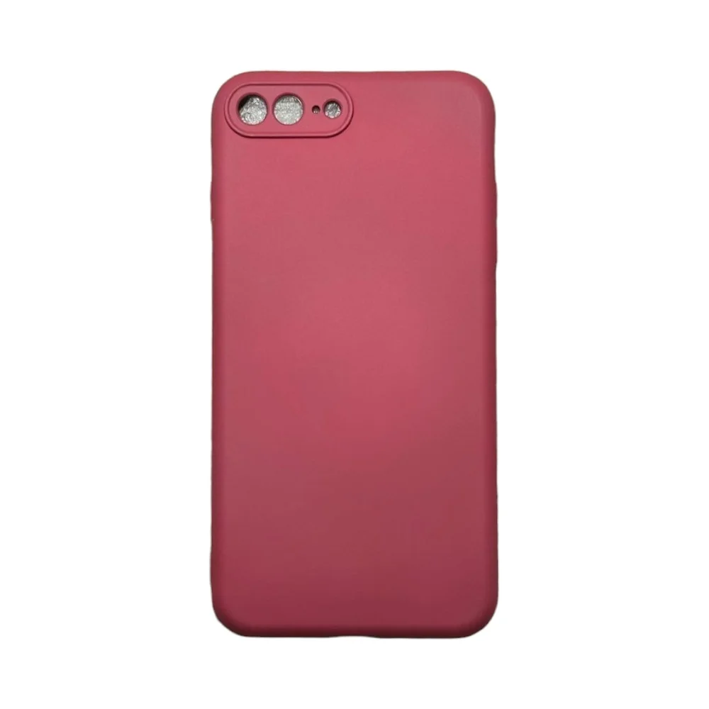 Capa Iphone 7 Plus / 8 Plus Silicone Aveludada Protege Câmera Colorida Capinha Anti Impacto Iphone 7 Plus:vinho