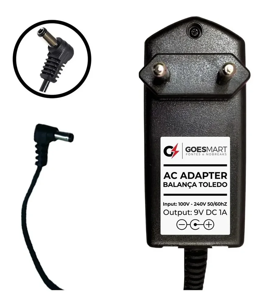 Fonte Carregador Dc 9v Para Balança ToLEDo Prix 3 1a Bivolt