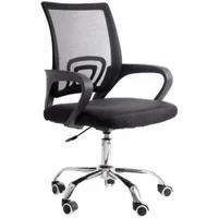 Cadeira De Office Fortt Lisboa Csf02-p, Até 120 Kg, Base Cromada Com Rodinha, Preta