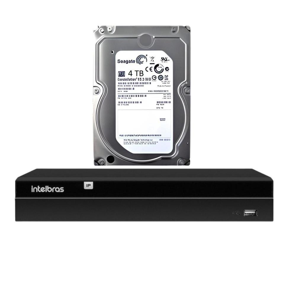 Kit Nvr Intelbras, Nvd 1404, Multi HD + HD 4TB