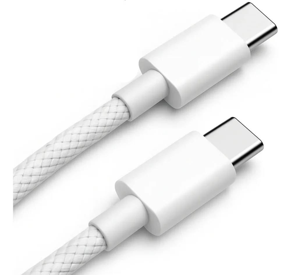 Cabo Usb-c Tipo C Turbo Nylon 1m 60w Compatível Com Iphone Branco