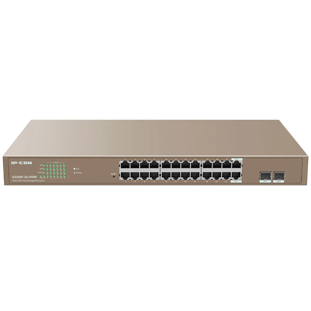 Switch Ip-com G3326p-24-410w Gigabit 24 Portas Ge+2 Sfp Gerenciável Em Nuvem 10/100/1000