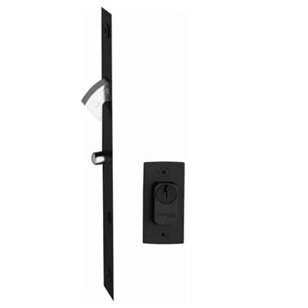 Fechadura Serralheiro Porta De Correr Espelho 420zm 18mm Meio Cilindro Preto Pado