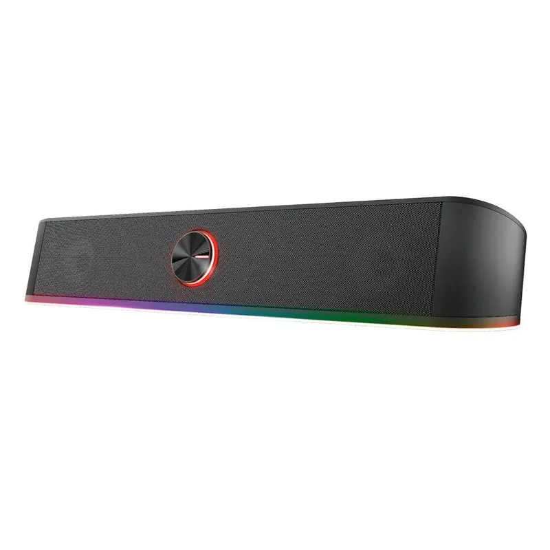 Soundbar Gamer GXTrust 619 Thorne, LED RGB, 2 Canais Stereo, 12W, 3.5mm, USB, Preto - 24007