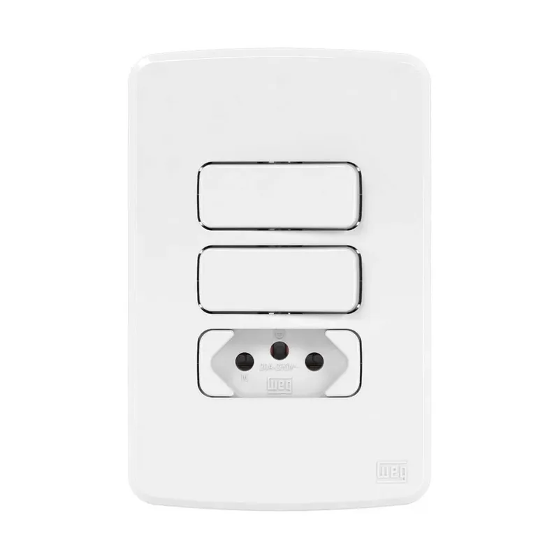 Conjunto 2 Interruptor Simples + 1 Tomada 2p+t 20a Branco Compose [ 13272581 ] Weg