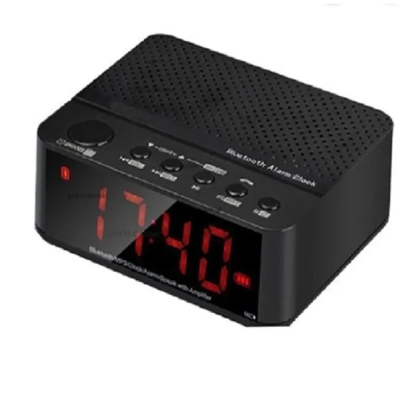 Rádio Relógio Despertador Digital Portátil Fm Bluetooth