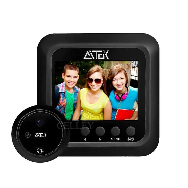 Olho Mágico Digital Aitek, Tela 2.4", Visão Noturna, Visor Foto, Vídeo, 320p