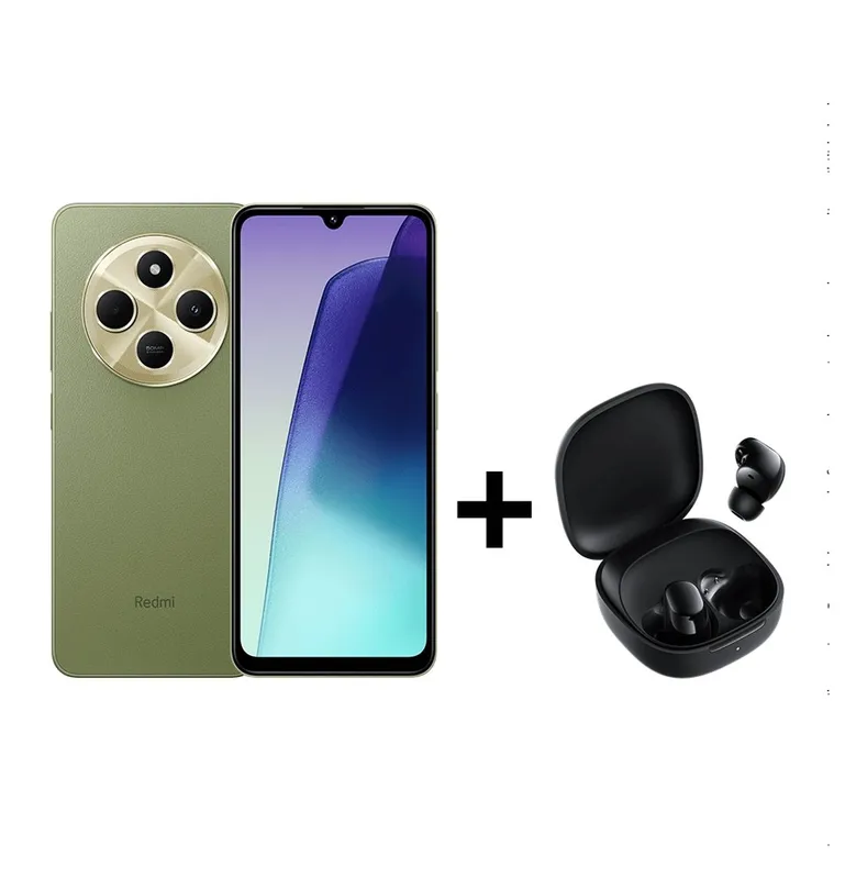 Kit Smartphone Xiaomi Redmi 14c Br, 256GB, 4+4GB RAM Virtual, Octa Core, Tela 6.88", Verde + Fone Bluetooth Xiaomi - CMB401VRD-F