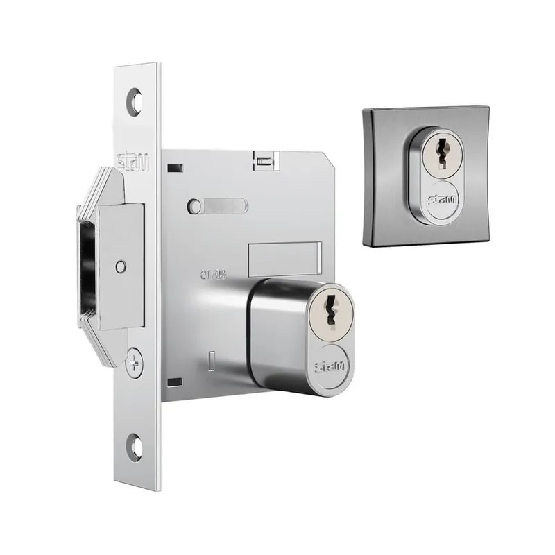 Fechadura 1006 Porta De Bater/correr Roseta Quadrada Cromada 45mm Stam