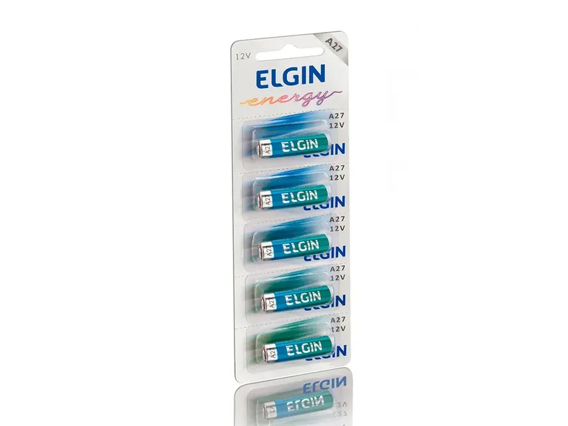 Pilha Alcalina A27, Cartela Com 5 Unidades, Elgin - 82196