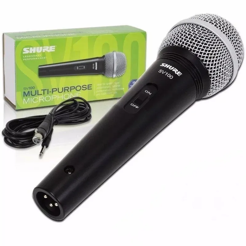 Microfone Shure Vocal, Com Fio - Sv100me