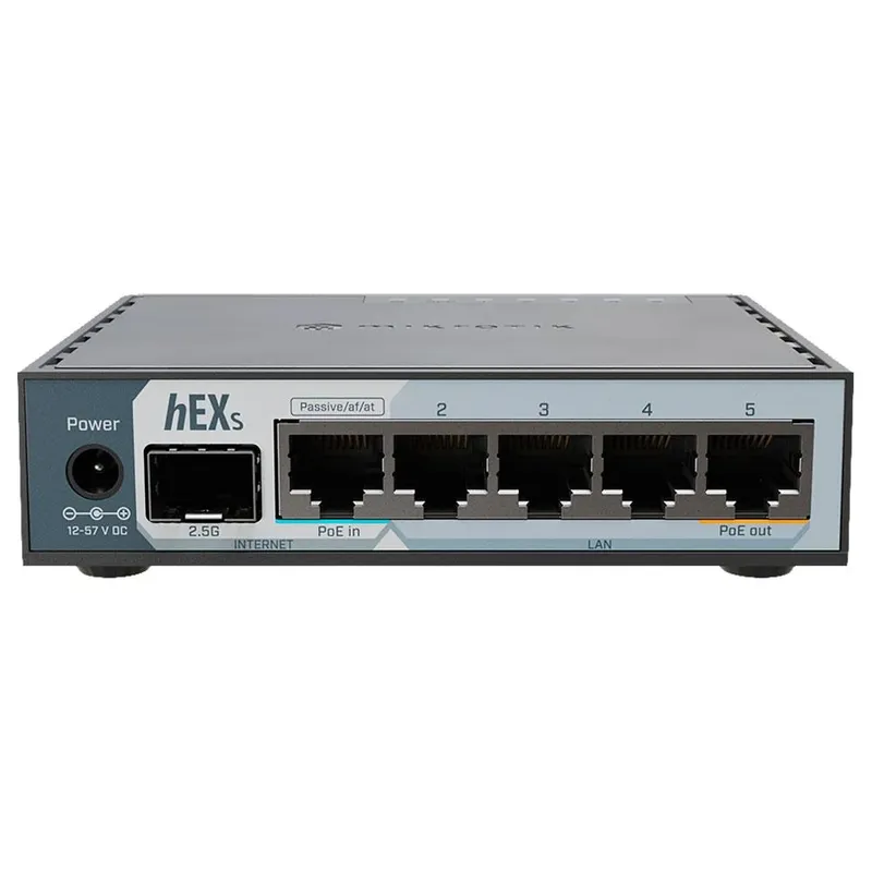 Roteador Routerboard Hex S 5 Portas Gigabit + 1 Porta Sfp 2,5gb E60iugs - Mikrotik
