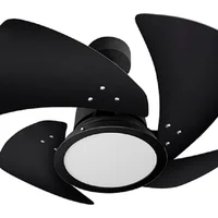 Ventilador De Teto Tornado Led 4 Pás De Mdf Laqueadas - Preto - 110