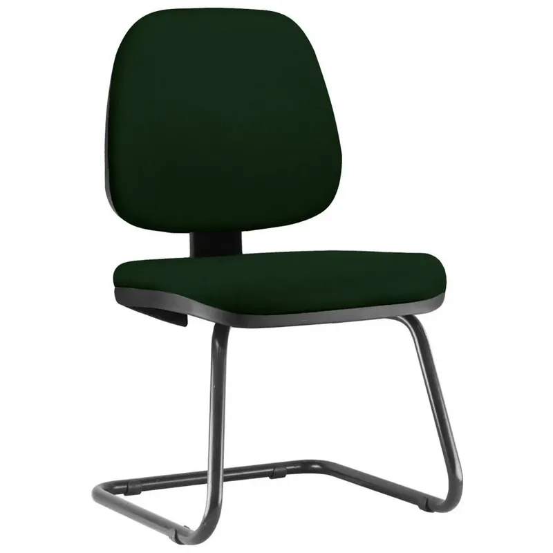 Cadeira Para Escritório Job L02 Fixa, Crepe Verde Musgo - Lyam Decor