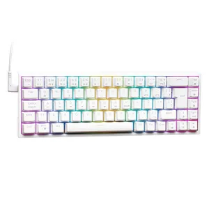 Teclado Mecânico Gamer Husky HailStorm, 65%, RGB, Switch Gateron Red, ABNT2, Branco - HTG002BRVR