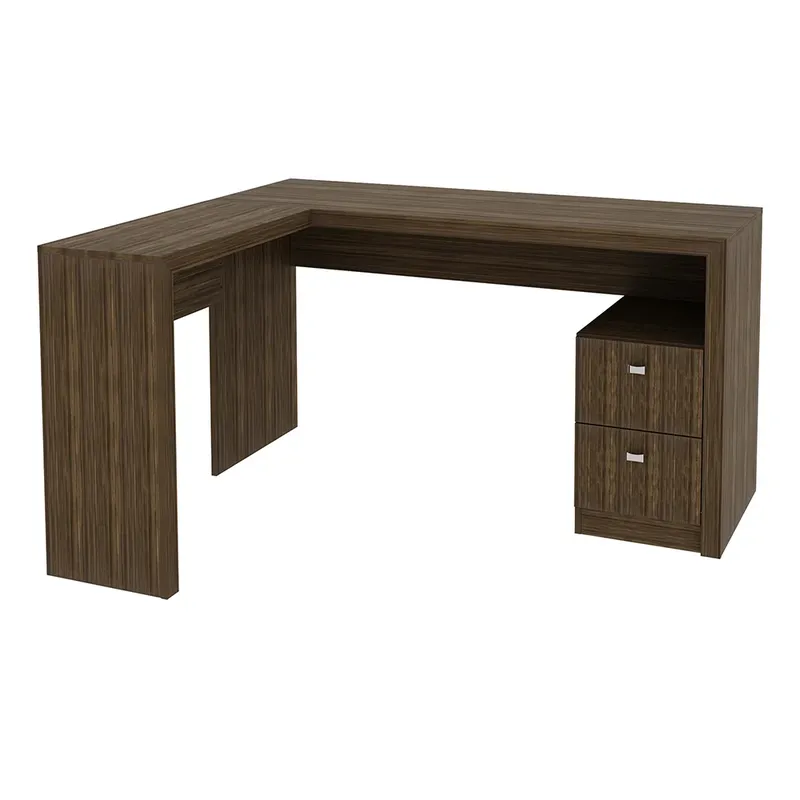 Escrivaninha Gran Belo Home Office, Com 2 Gavetas, Para Escritório, MDP, Nogal - ME4130