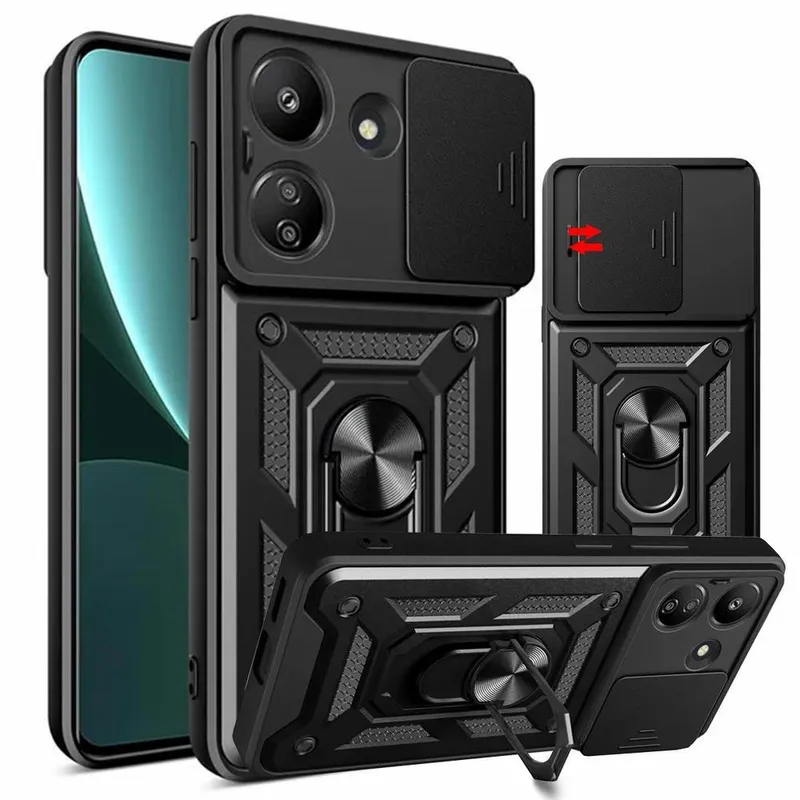 Capa Para Redmi 13c, Protetora Resistente, Anti Impacto, Queda, Armadura Militar, preto