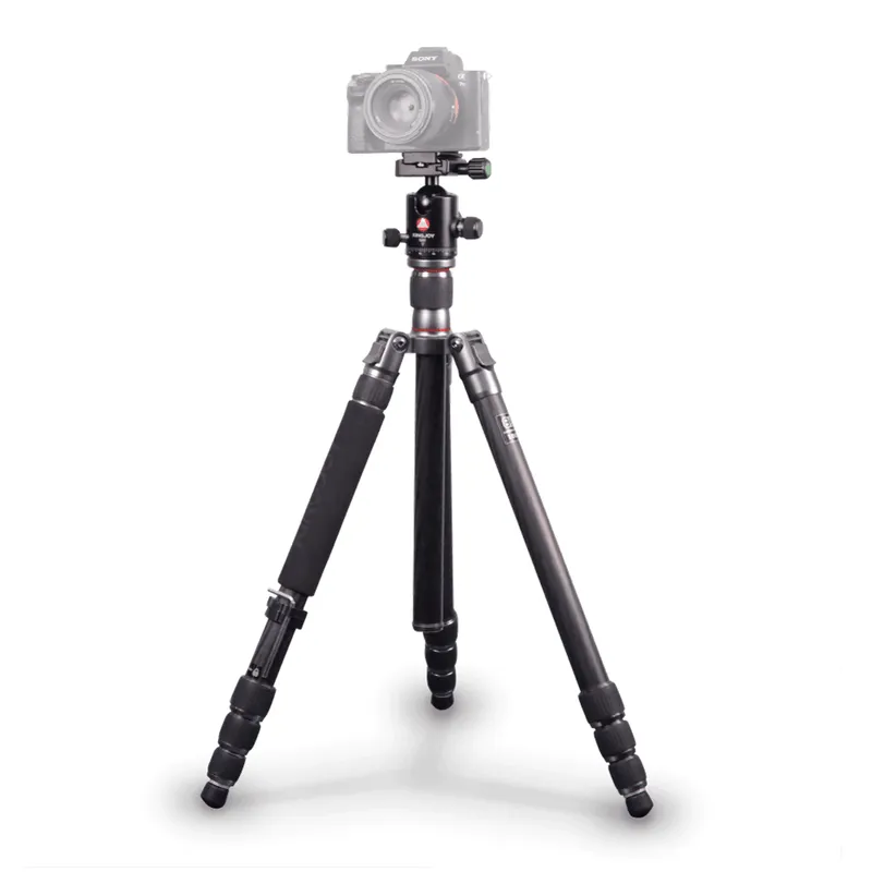 Tripé, Monopé Com Cabeça Ball Head Kingjoy C-1288+q20 Cinza Fibra De Carbono Para Até 15Kg