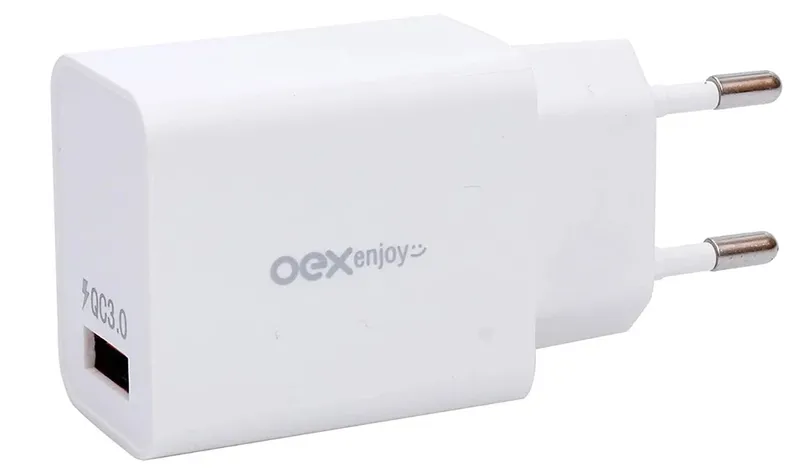 Carregador De Tomada Oex Turbo Usb Cg202 18w Branco - Oex
