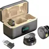 Microfone De Lapela Sem Fio Kit C/ 2 Un Para Iphone Ios 8 Ao 14 Com Conexão Lightning, Ideal Para Podcast, Youtube, Tiktok, Instagram, Entrevistas