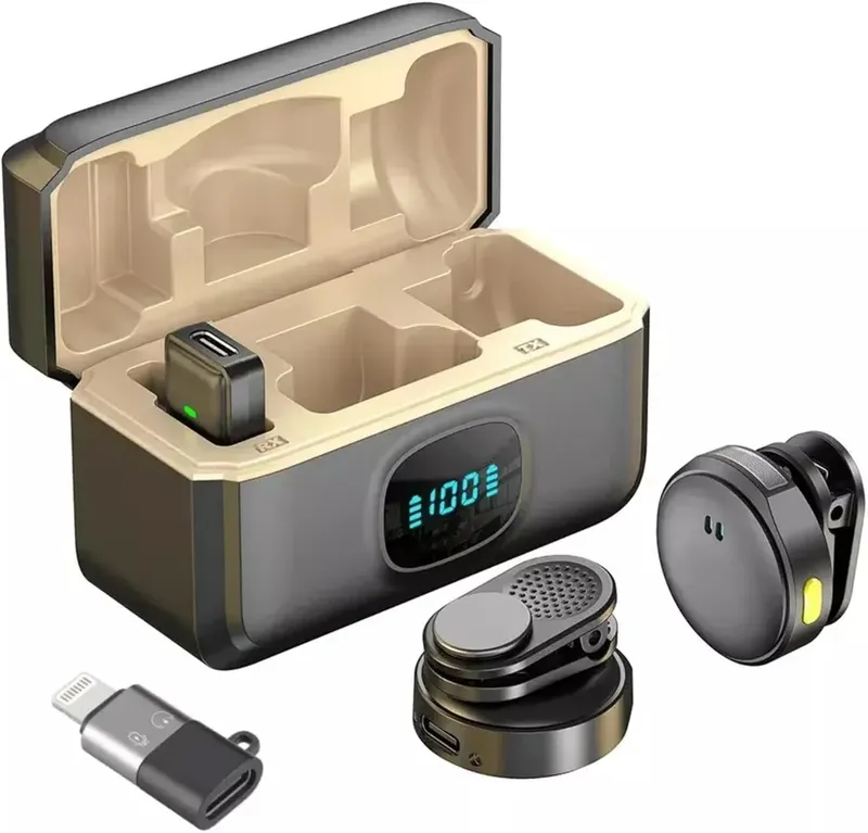 Microfone Sem Fio Duplo Iphone Android Type-c Digital