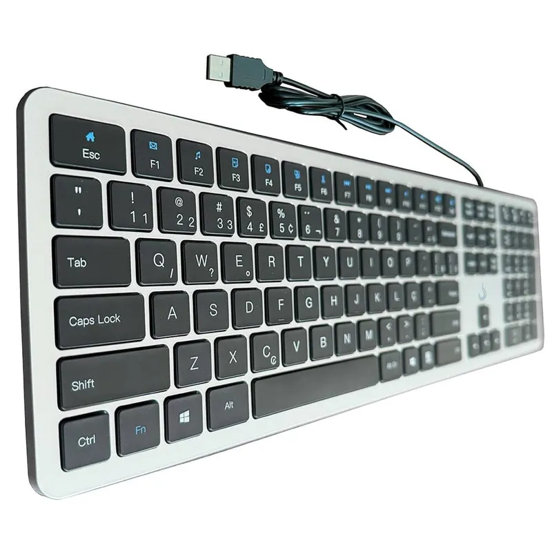 Teclado Slim Rise Mode, USB, Preto - RM-TS-FB